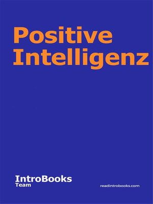 cover image of Positive Intelligenz